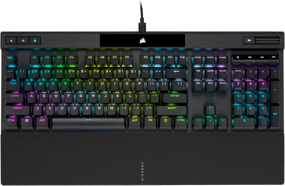 Teclado Alámbrico Mecanico Corsair K70 RGB PRO, Switches Cherry MX Red, Ingles, Color Negro