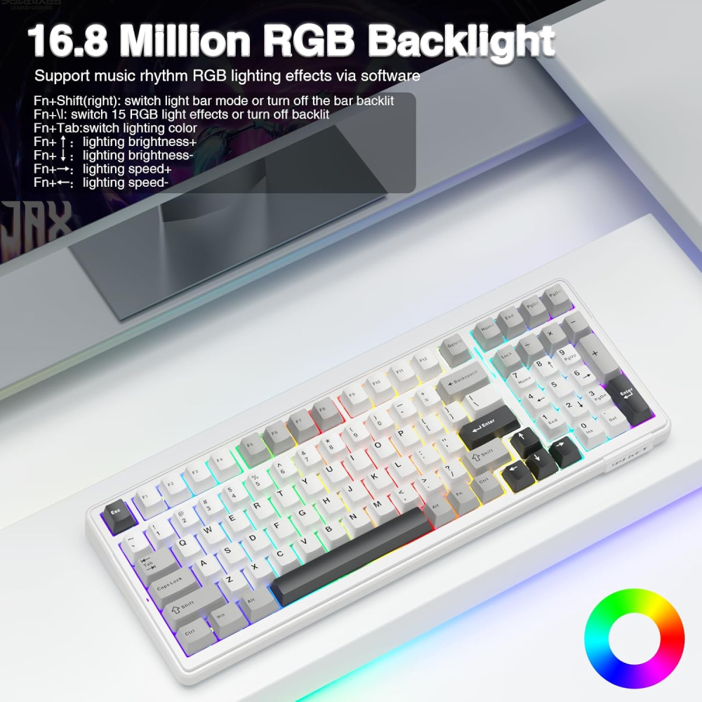 Teclado AULA F99 Gris - Blanco
