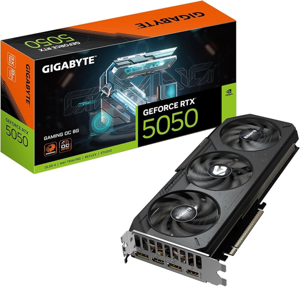 Tarjeta de Video NVIDIA RTX5050 Gigabyte Gaming OC, 8GB GDDR6, 2 DisplayPort + 2 HDMI, Min 550W