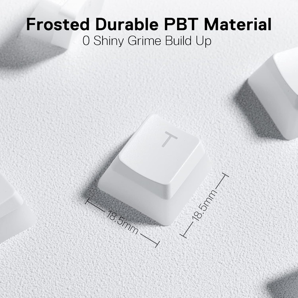Set de 104 Keycaps RedDragon A130 PBT Blanco en Ingles