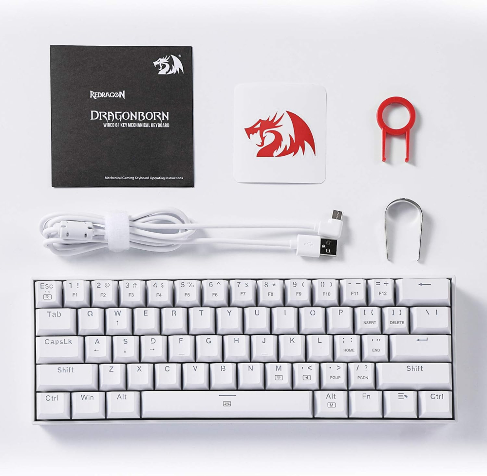 Teclado Redragon DragonBorn Blanco Ingle