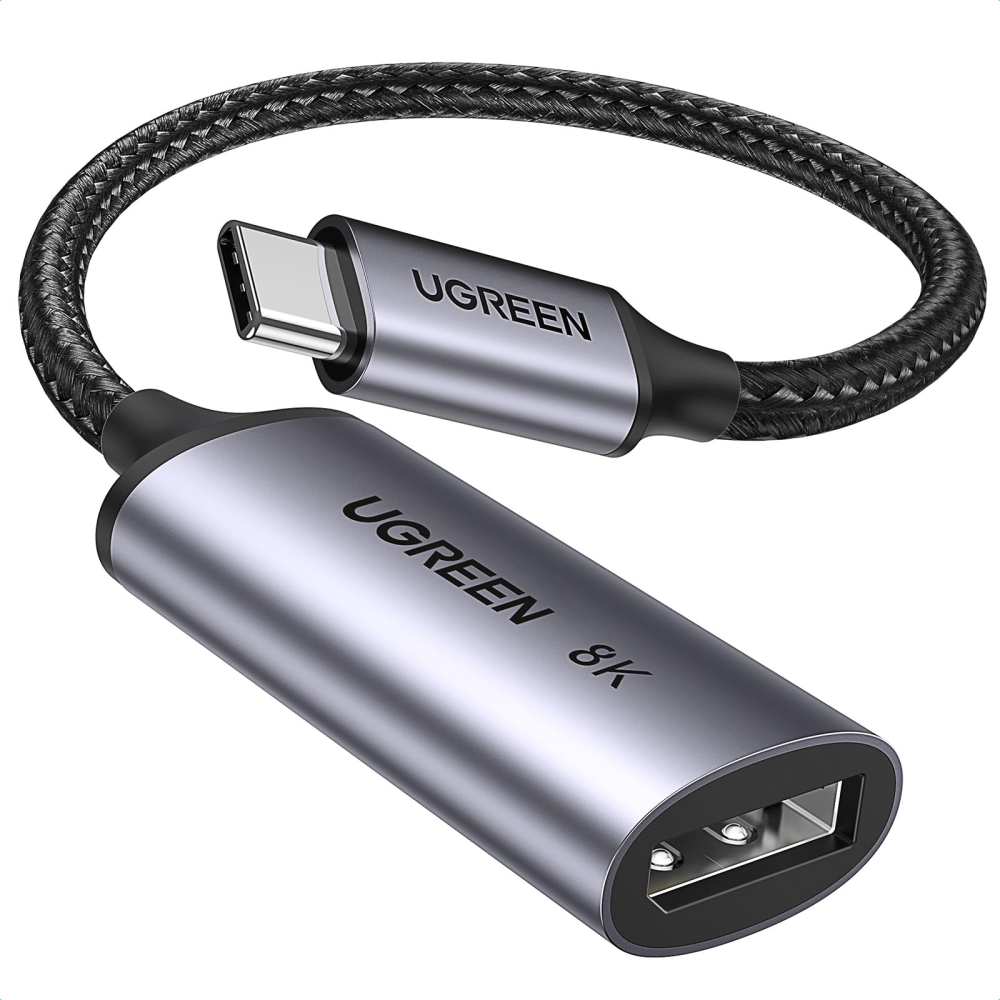 Adaptador de Video USB-C a DisplayPort 1.4 10cm Ugreen 15575, 8K 60Hz/4K 60Hz, Carcasa de Aluminio