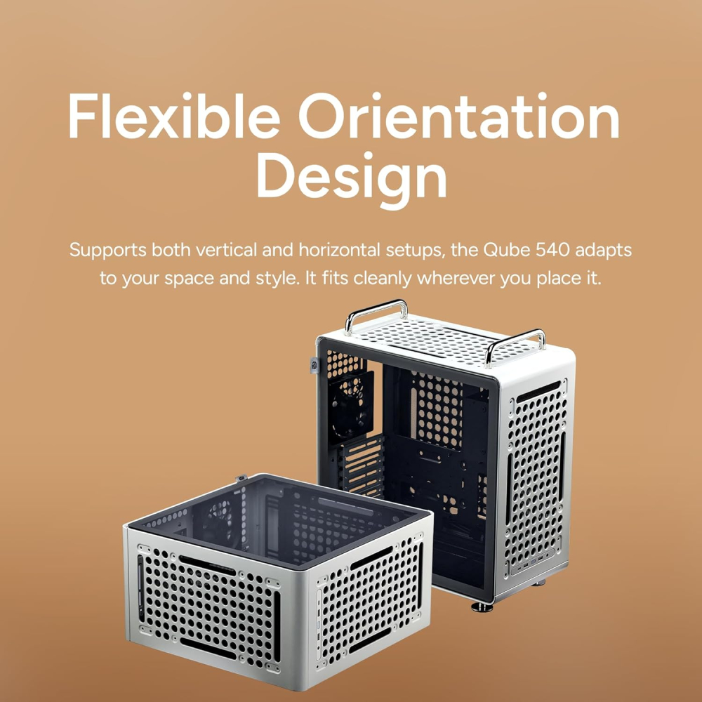 Gabinete ATX Cooler Master QUBE 540 Moonstone, Incluye 1 Ventilador 120mm, Radiador 360mm Max