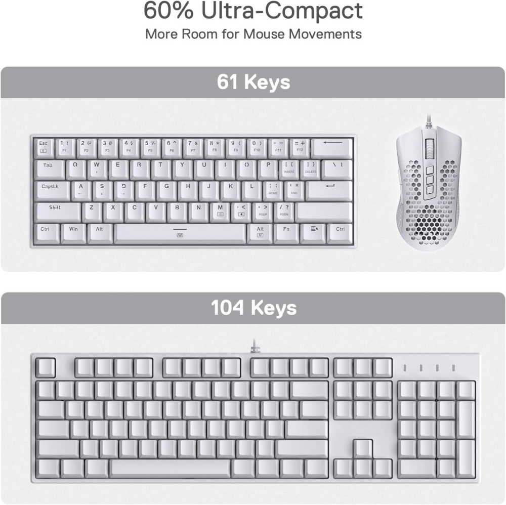 Teclado Redragon DragonBorn Blanco Ingle