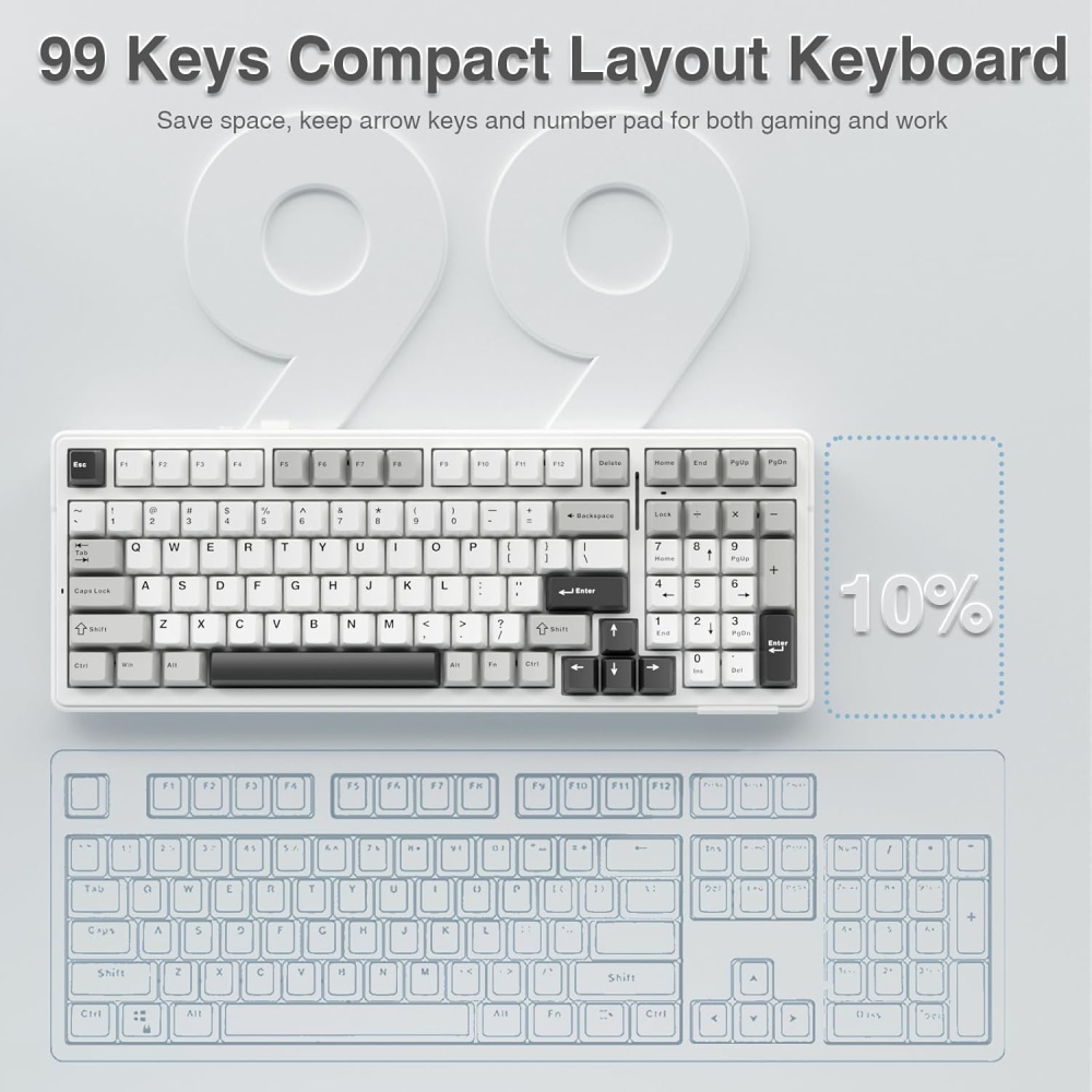 Teclado AULA F99 Gris - Blanco