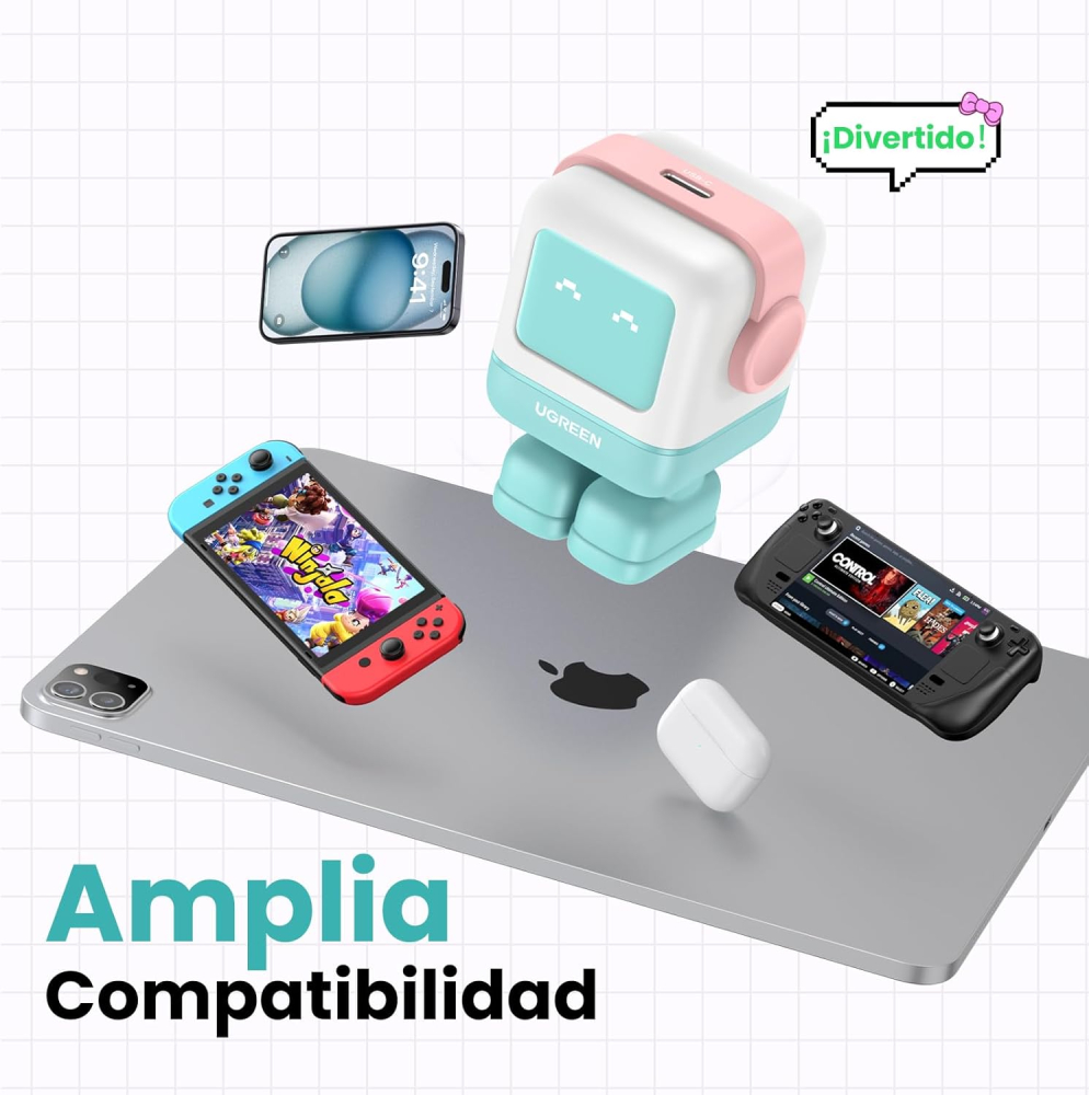 Cargador Nexode mini 30W Robot rosa/azul