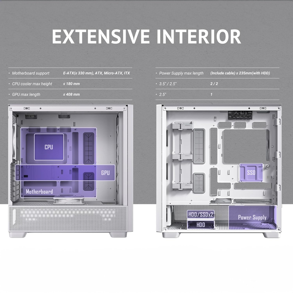 GABINETE ANTEC FLUX WHITE