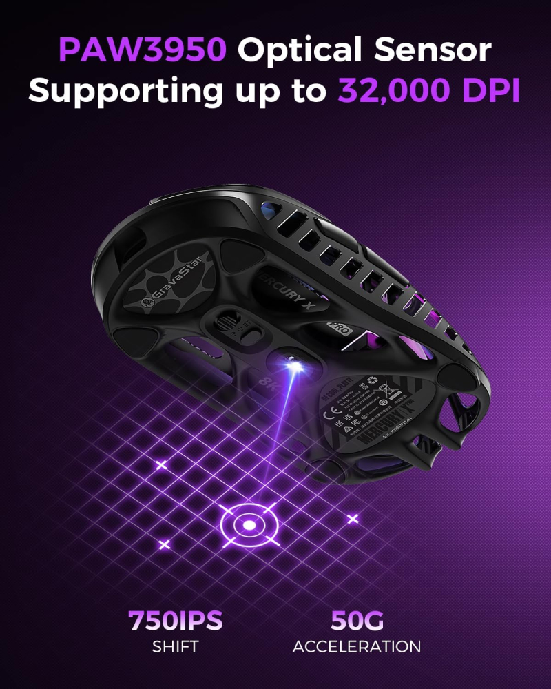 Mouse Gravastar Mercury X Pro Black