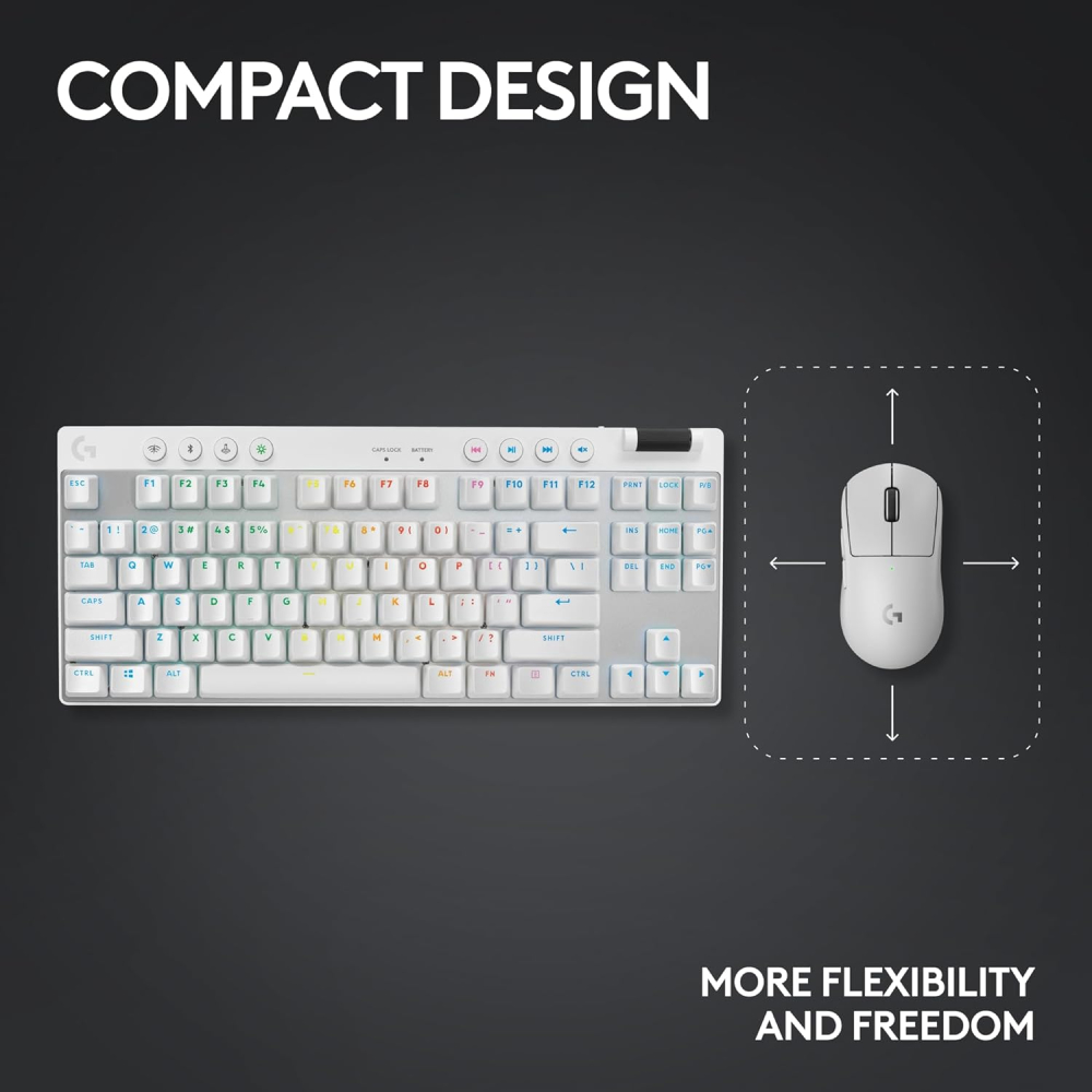 TECLADO LOGITECH PRO X TKL LIGHTSPEED BLANCO