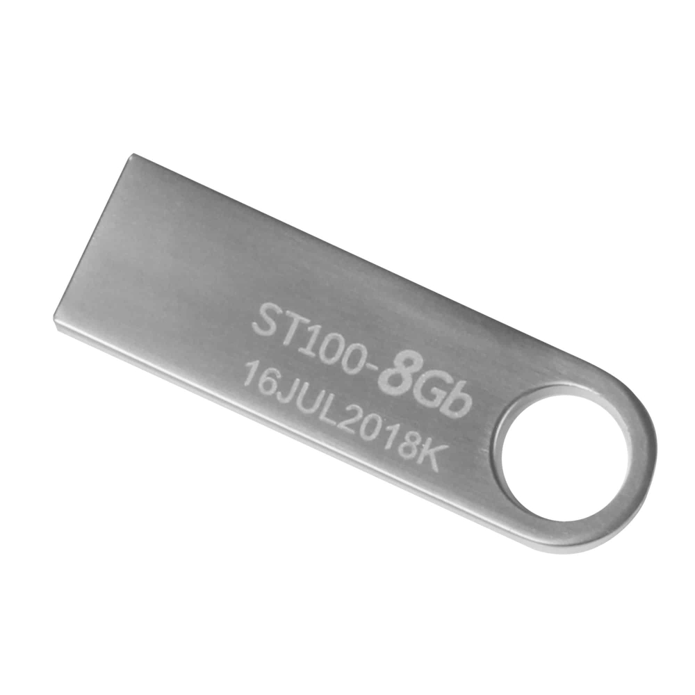 Memoria USB-A 8GB Stylos STMUSB1B, USB 2.0, Color Plata. STMUSB1B