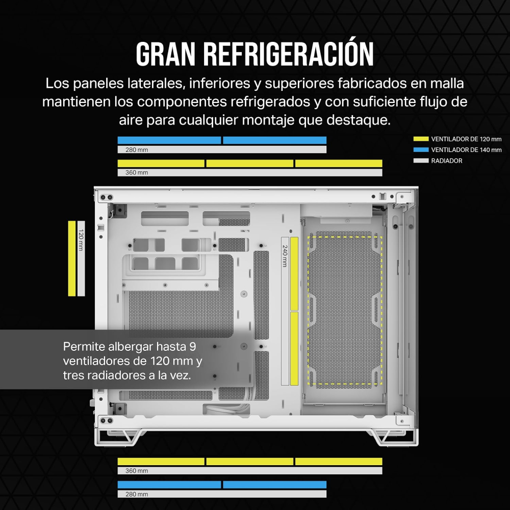 Gabinete Micro-ATX Corsair 2500X, Radiador 360mm Max, Color Blanco