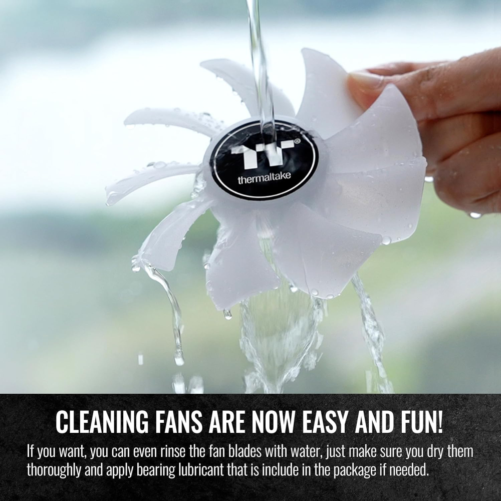 Kit de 3 Ventiladores 120mm ThermalTake Swafan EX120 RGB, Magneticos, Aspas intercambiables, Color Blanco