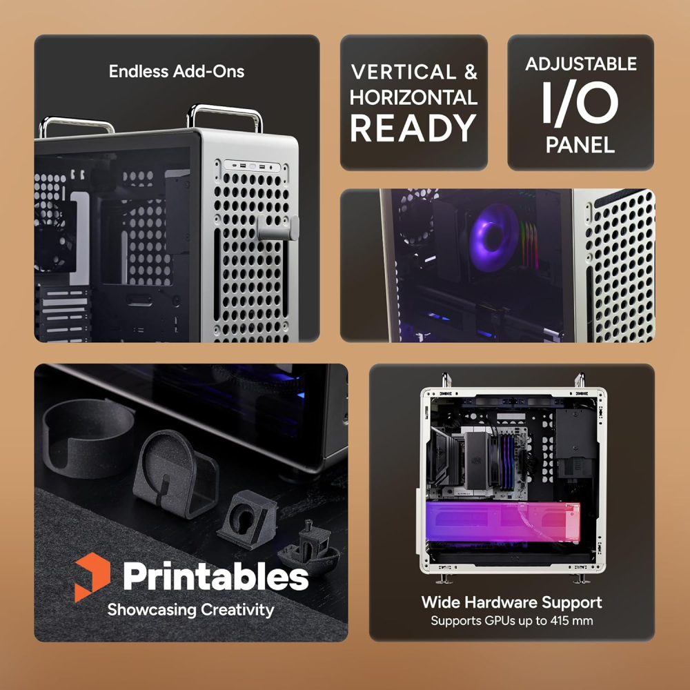 Gabinete ATX Cooler Master QUBE 540 Moonstone, Incluye 1 Ventilador 120mm, Radiador 360mm Max