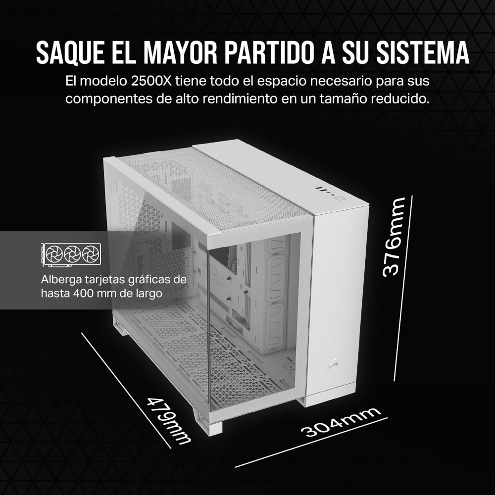 Gabinete Micro-ATX Corsair 2500X, Radiador 360mm Max, Color Blanco