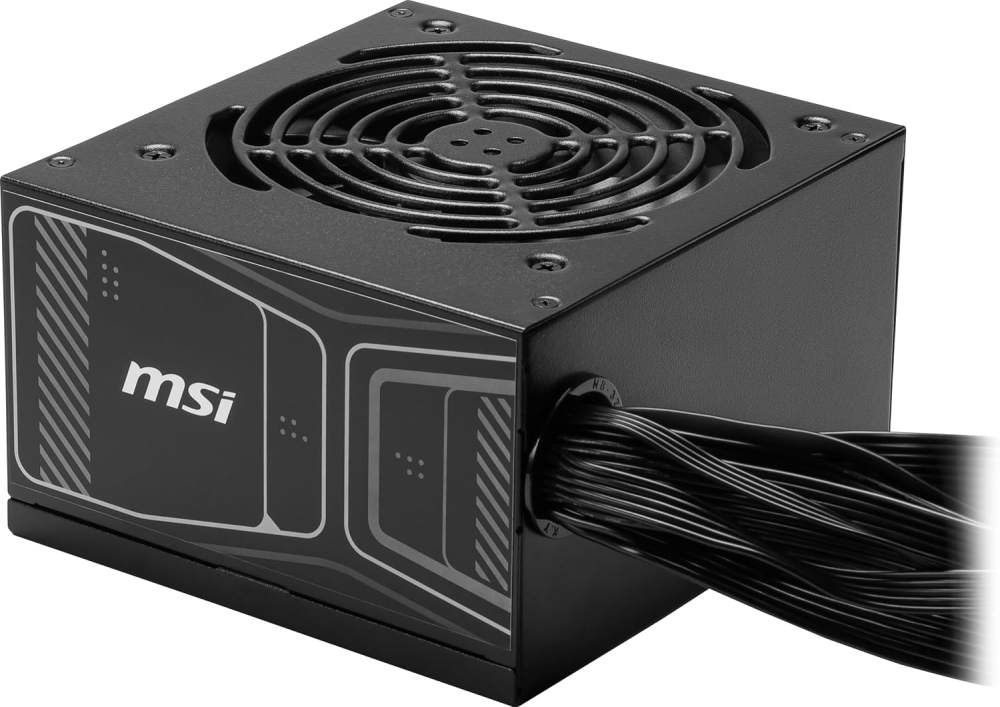 Fuente de Poder 850W 80+Gold MSI MAG A850GN PCIE5 . 1x 24pin, 2x 8pin CPU, 2x 8pin PCIE, 1x 12VHPWR, Color Negro