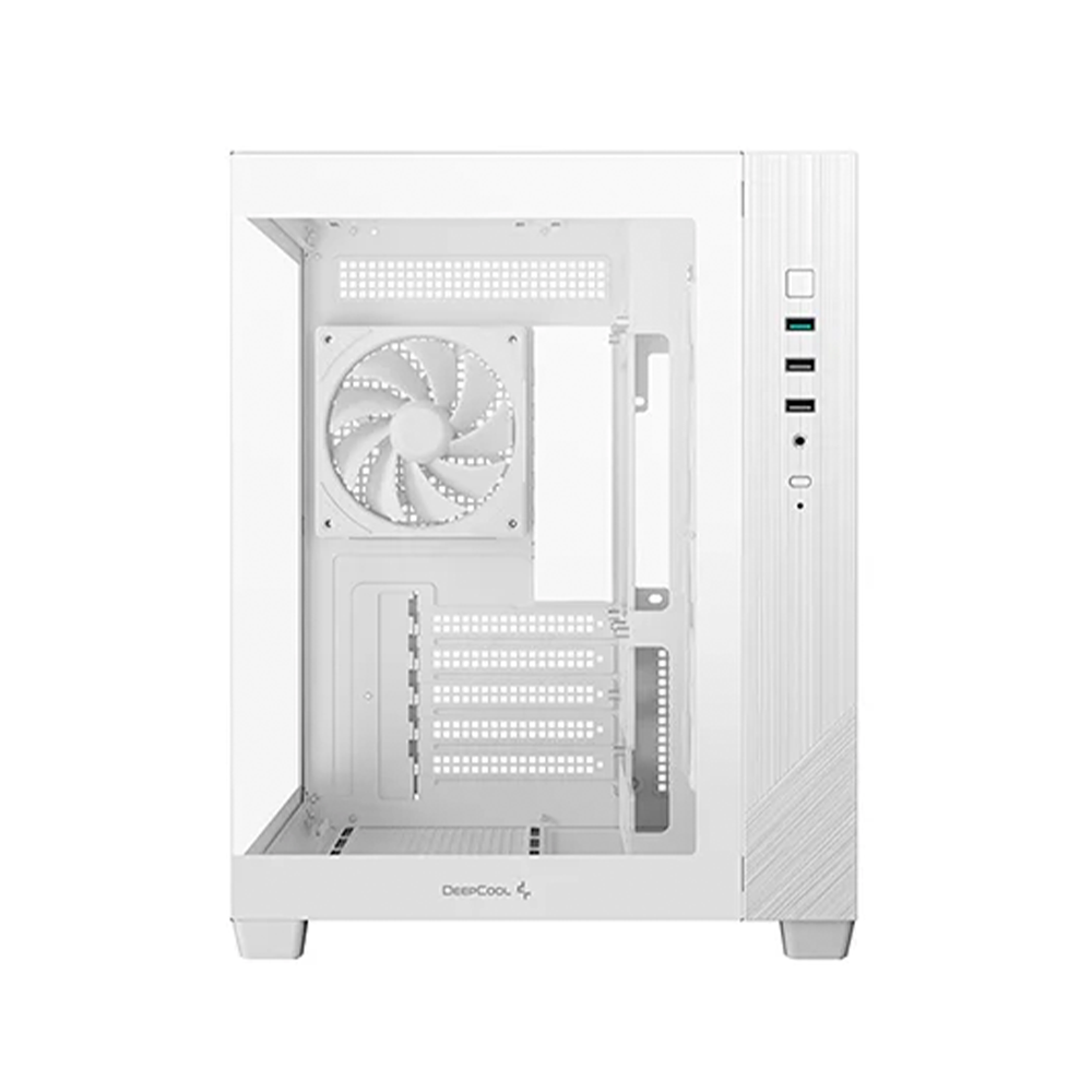 Gabinete Micro-ATX DeepCool CG330 3F WH, Incluye 3 Fans 120mm ARGB, Radiador 360mm Max, Color Blanco