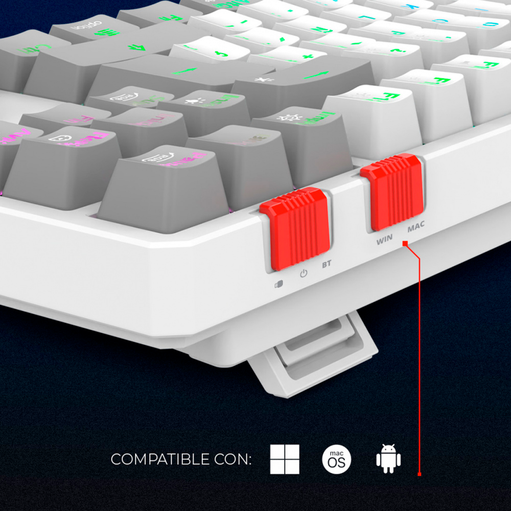 Teclado Balam Rush LEVEL PRO GK990 Blanc