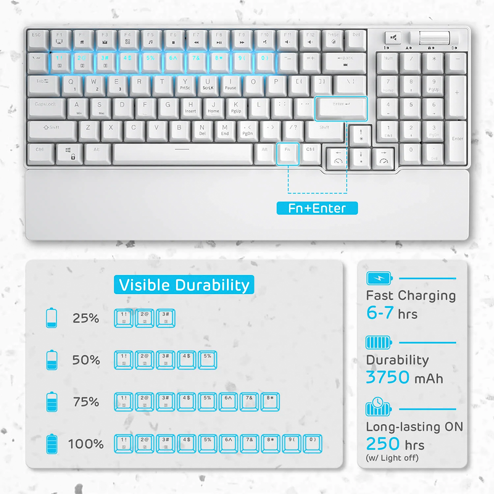 Teclado Royal Kludge RK96 Blanco