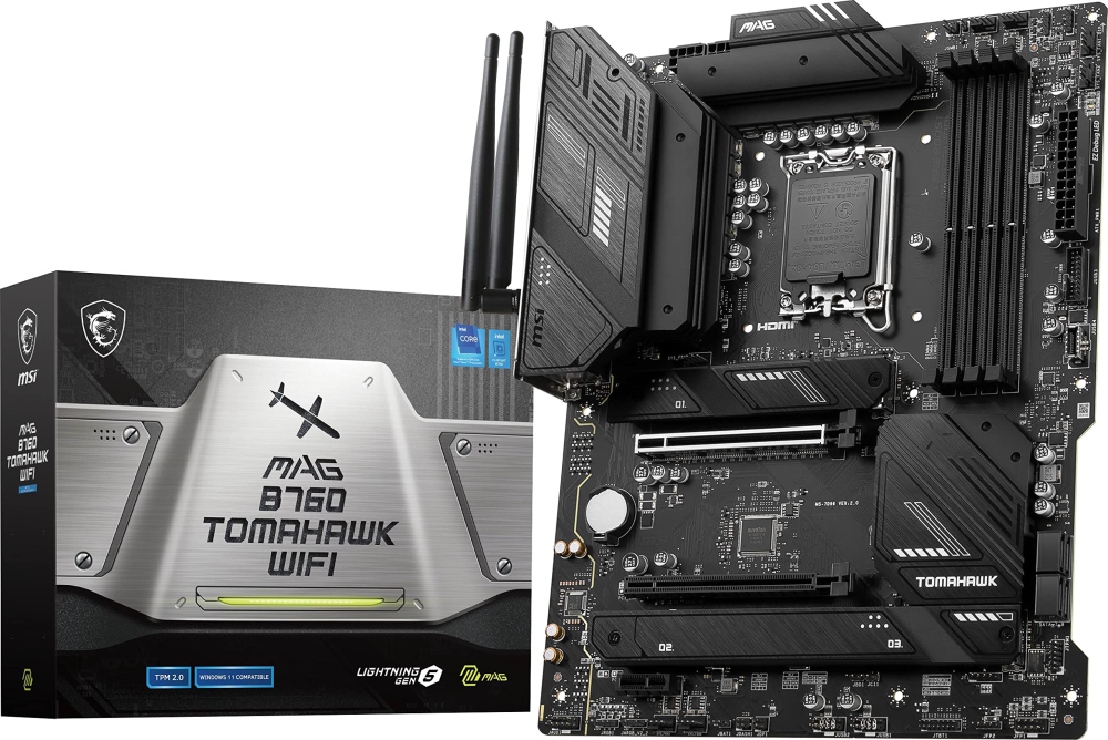 MotherBoard LGA1700 ATX MSI MAG B760 TOMAHAWK WIFI, 256GB RAM DDR5 Max, 3 M.2 PCIE 4, Wi-Fi 6E + BT 5.3