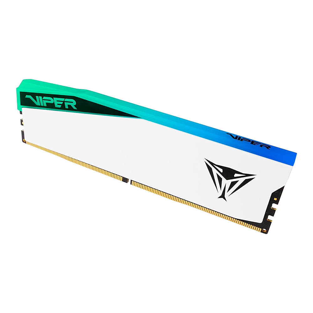 Memoria RAM DDR5 DIMM 32GB 5600MHz CL38 Patriot Viper Elite 5 RGB, Color Blanco. PVER532G56C38W