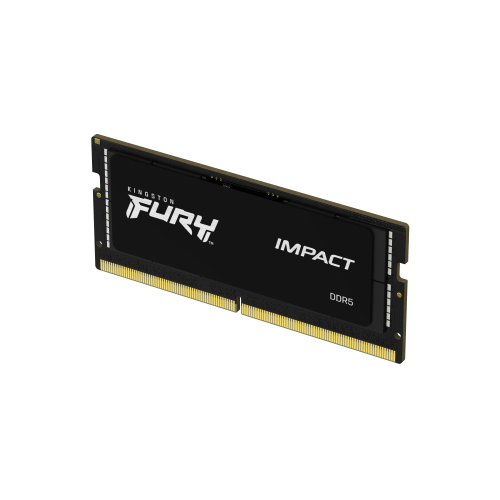 Memoria RAM DDR5 SO-DIMM 16GB 4800MHz CL38, Kingston Fury Impact, Color Negro. KF548S38IB-16