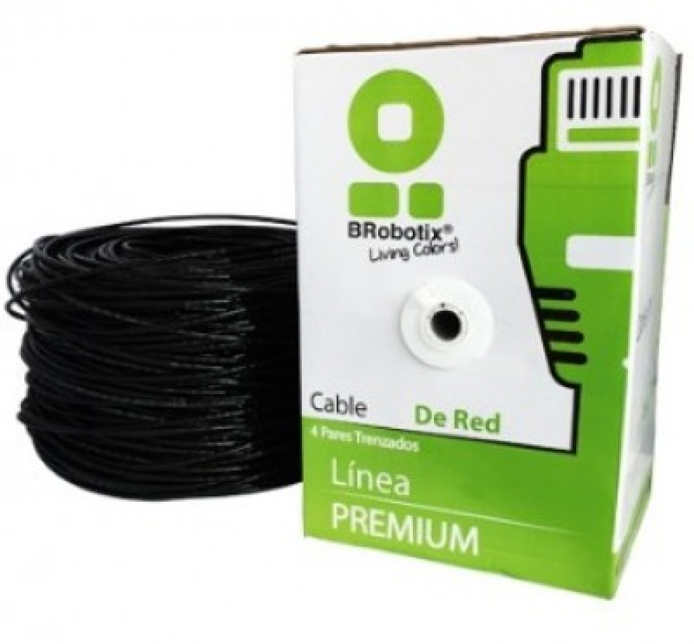 BOBINA CAT 5E CCA UTP 305 M NGO EXTERIOR