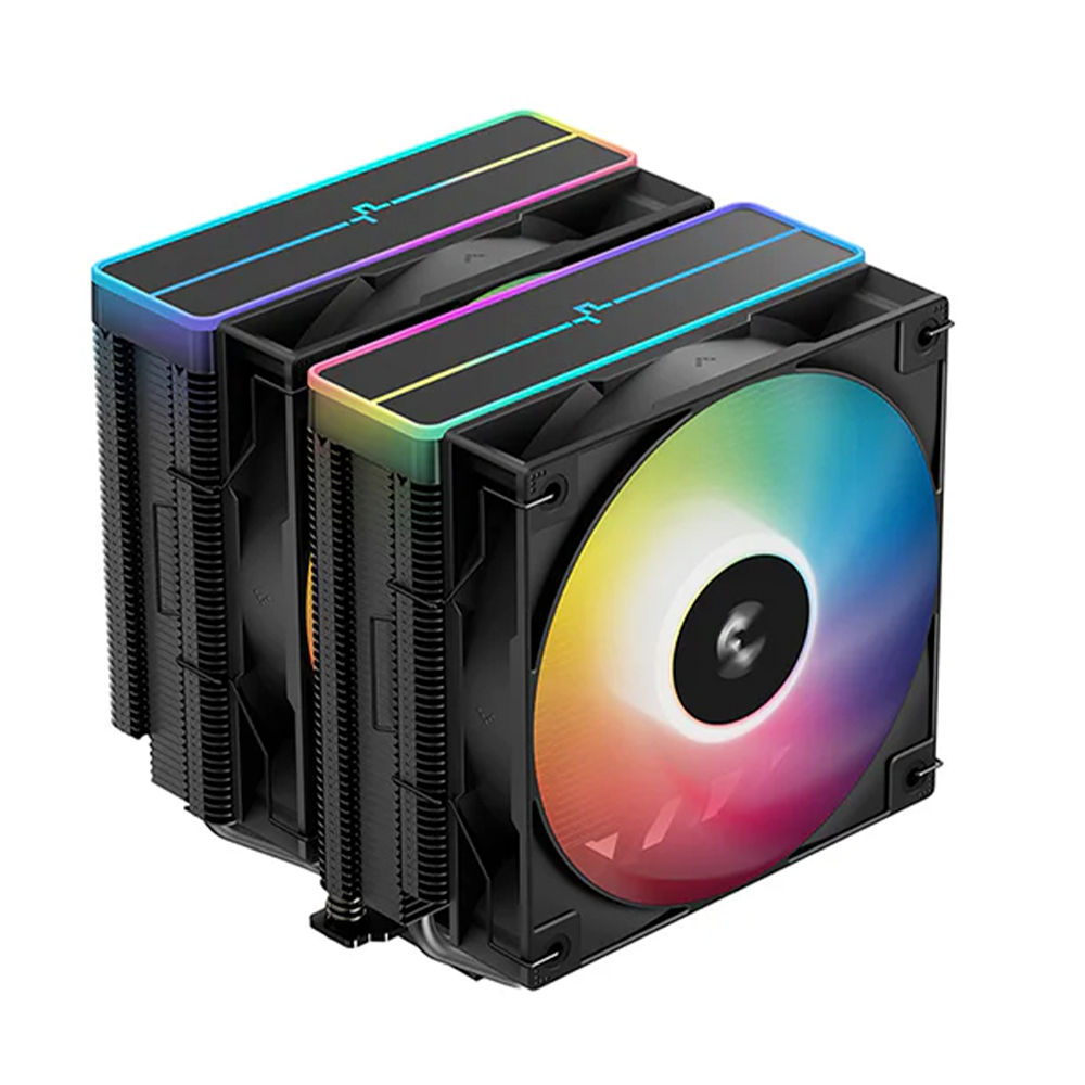 Disipador DeepCool AG620 BK ARGB V2, 2 Torres 2 Ventiladores 120mm, Color Negro