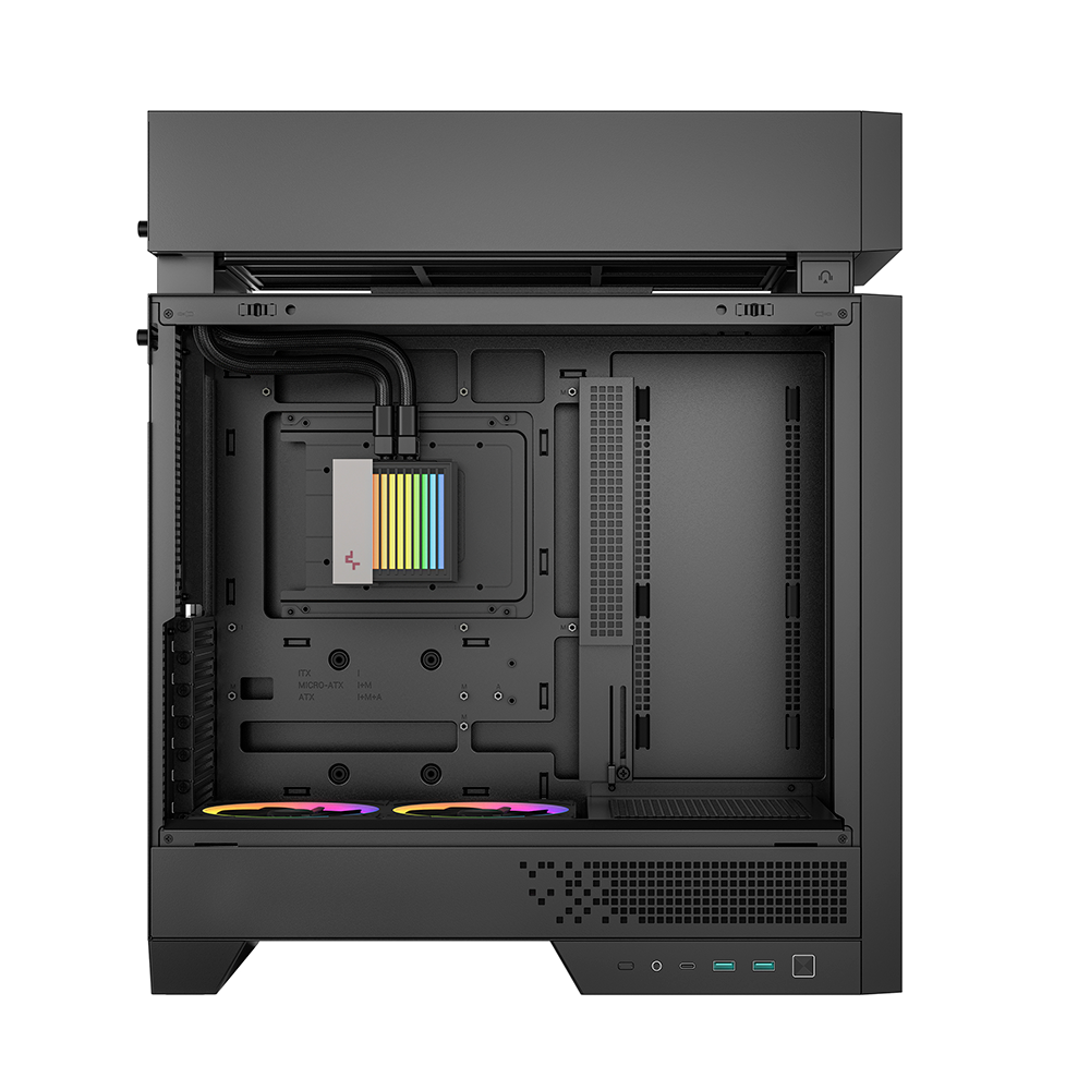Gabinete ATX DeepCool CL6600, Incluye 2 Fans 120mm ARGB, Incluye Radiador 360mm, Color Negro