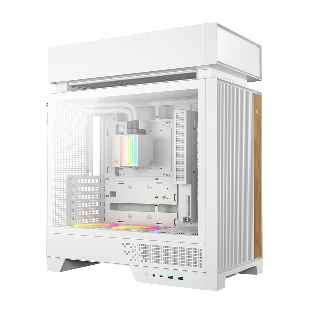 Gabinete ATX DeepCool CL6600, Incluye 2 Fans 120mm ARGB, Incluye Radiador 360mm, Color Blanco