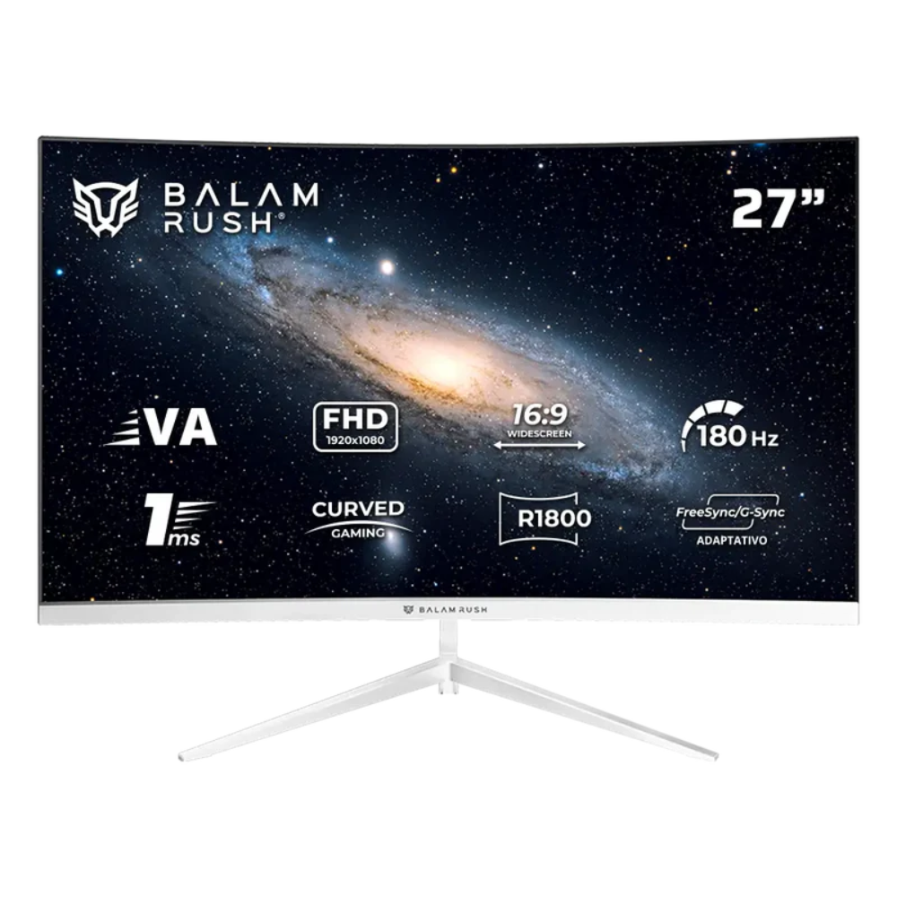 Monitor Curvo 27" 1920x1080 180Hz 1ms, Balam Rush MAG27Y , Panel VA, Adaptive Sync, 1 DisplayPort + 1 HDMI, VESA 100mm
