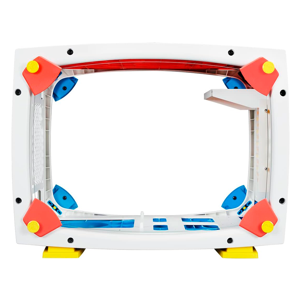 Gabinete Mini-ITX In Win Explorer Justice, Incluye 3 Fans 120mm ARGB, Radiador 240mm Max, Color Blanco/Azul/Rojo