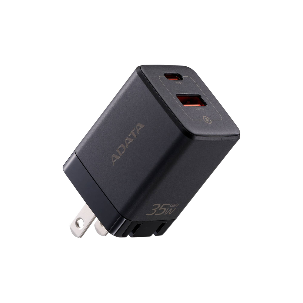 Cargador de pared Adata GaN 35W, Salida: 5V 3A, 9V 3A, 12V 2.5A, 15V 2.33A, 20V 1.75A, Color Negro