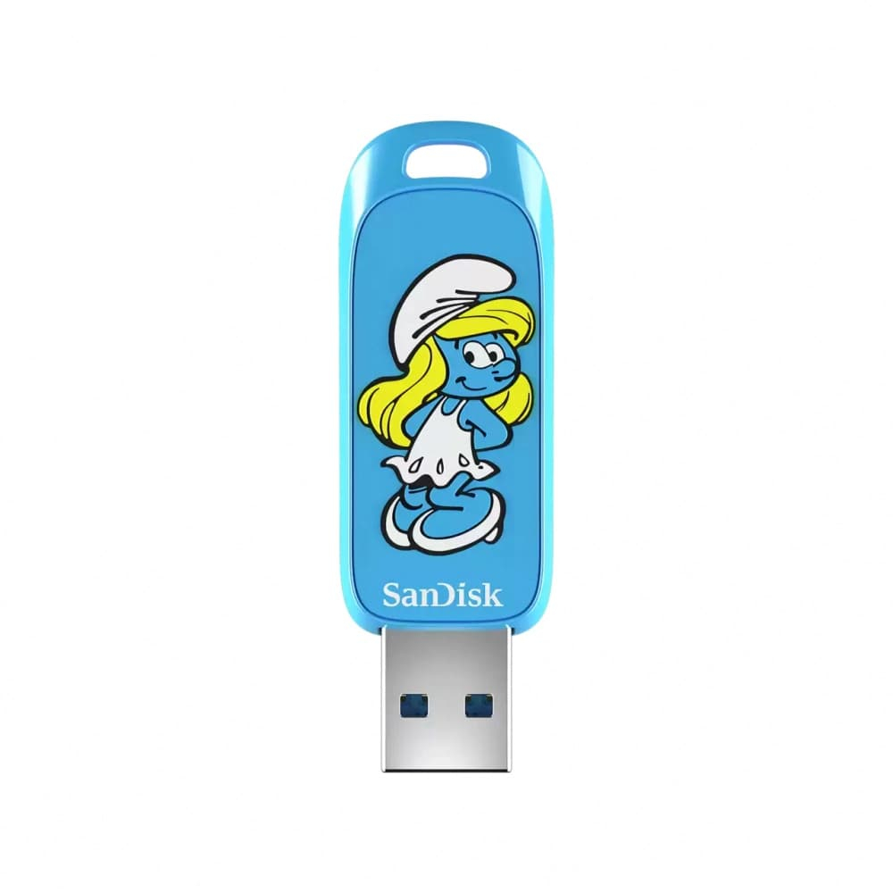 Memoria USB-A 256GB Sandisk Smurfs Pitufina, USB 3.2 Gen 1, 130MB/s, Plastico
