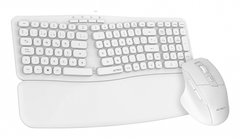 Kit de Teclado y Mouse Inalámbrico Acteck CREATOR ULTRA CONFORT MK650, RF, Color Blanco, Español