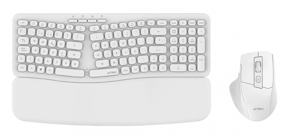 Kit de Teclado y Mouse Inalámbrico Acteck CREATOR ULTRA CONFORT MK650, RF, Color Blanco, Español