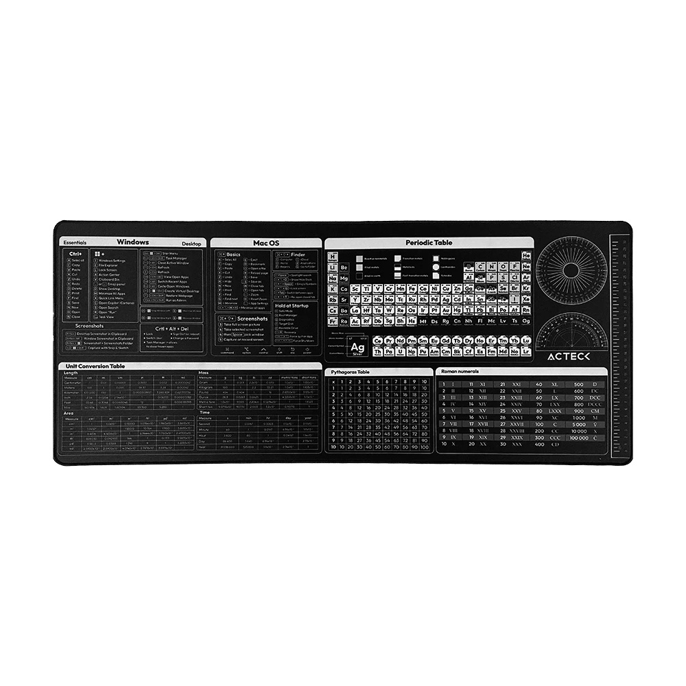 MousePad Acteck Vibe Flow Tools MT494TH, Tela + Goma, 80cm x 35cm, Diseño Herramientas, Color Negro