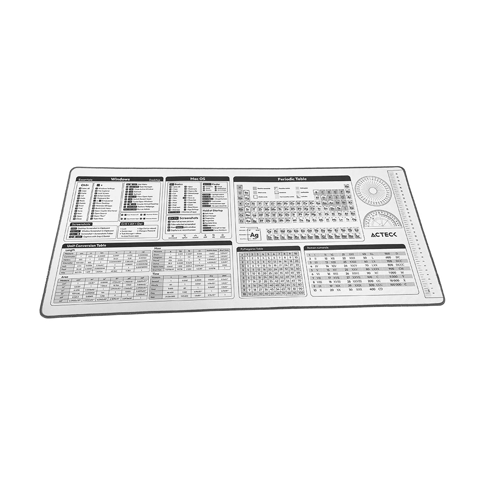 MousePad Acteck Vibe Flow Tools MT494TH, Tela + Goma, 80cm x 35cm, Diseño Herramientas, Color Blanco