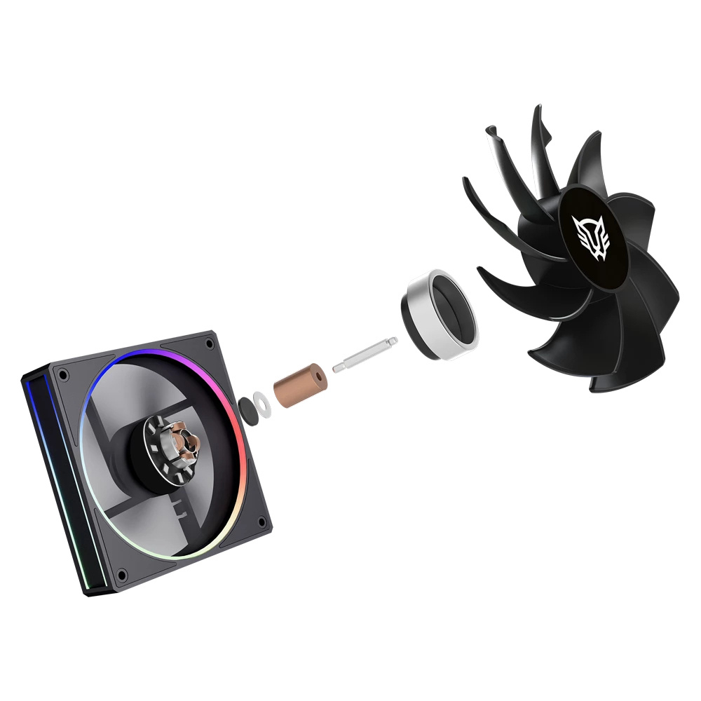 Ventilador 120mm Balam Rush EOLOX BORA EXB85R, Sistema en Cadena, Aspas inversas, ARGB, Color Negro