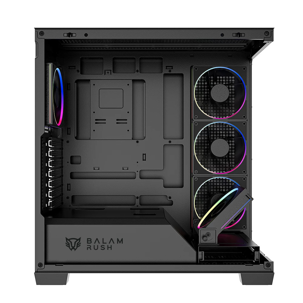 Gabinete ATX Balam Rush Tank Polar 7900, Incluye 5 Fans 120mm ARGB, Radiador 360mm Max, Color Negro