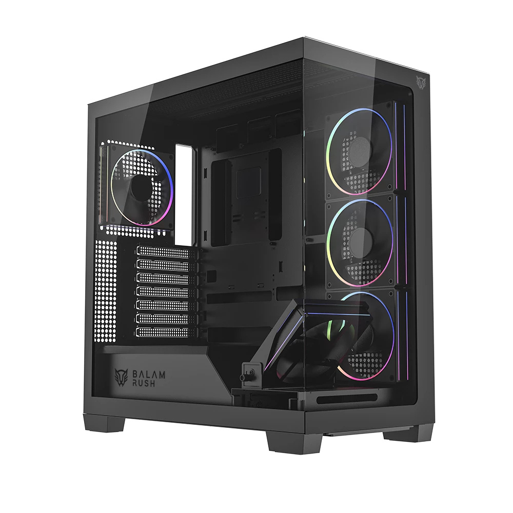 Gabinete ATX Balam Rush Tank Polar 7900, Incluye 5 Fans 120mm ARGB, Radiador 360mm Max, Color Negro