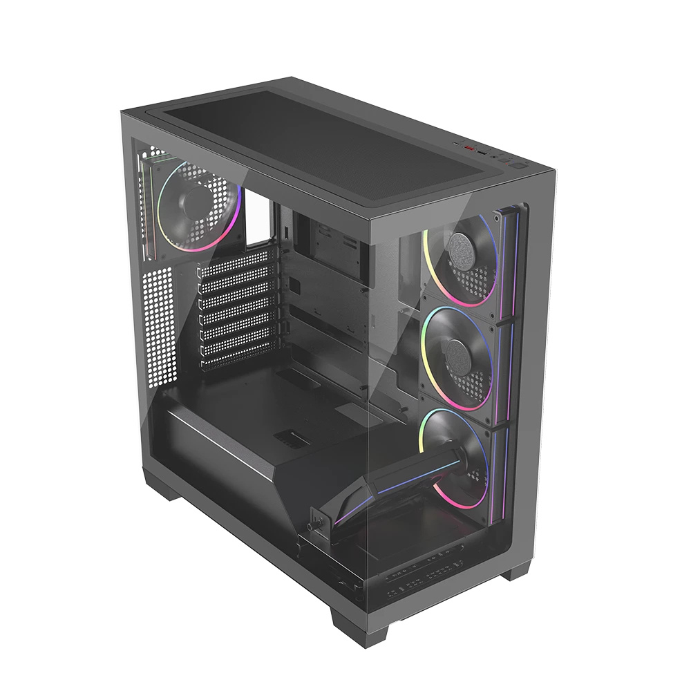 Gabinete ATX Balam Rush Tank Polar 7900, Incluye 5 Fans 120mm ARGB, Radiador 360mm Max, Color Negro