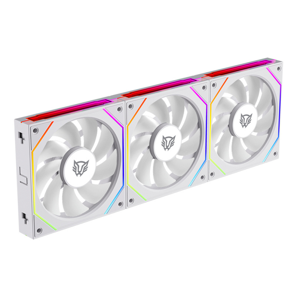 Kit de 3 Ventiladores 120mm Balam Rush EOLOX LINK EXL95, Sistema en Cadena, ARGB, Color Blanco