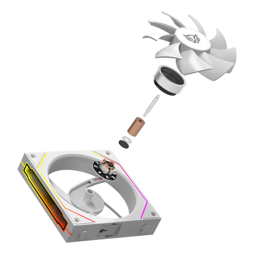 Kit de 3 Ventiladores 120mm Balam Rush EOLOX LINK EXL95, Sistema en Cadena, ARGB, Color Blanco