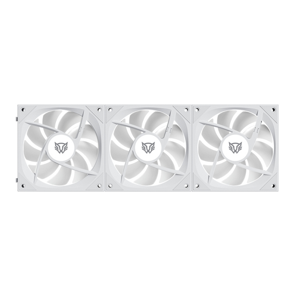 Kit de 3 Ventiladores 120mm Balam Rush EOLOX LINK EXL95, Sistema en Cadena, ARGB, Color Blanco