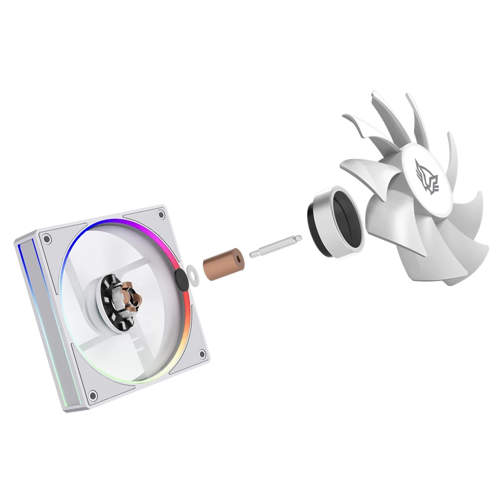 Kit de 3 Ventiladores 120mm Balam Rush EOLOX BORA EXB85, Sistema en Cadena, ARGB, Color Blanco