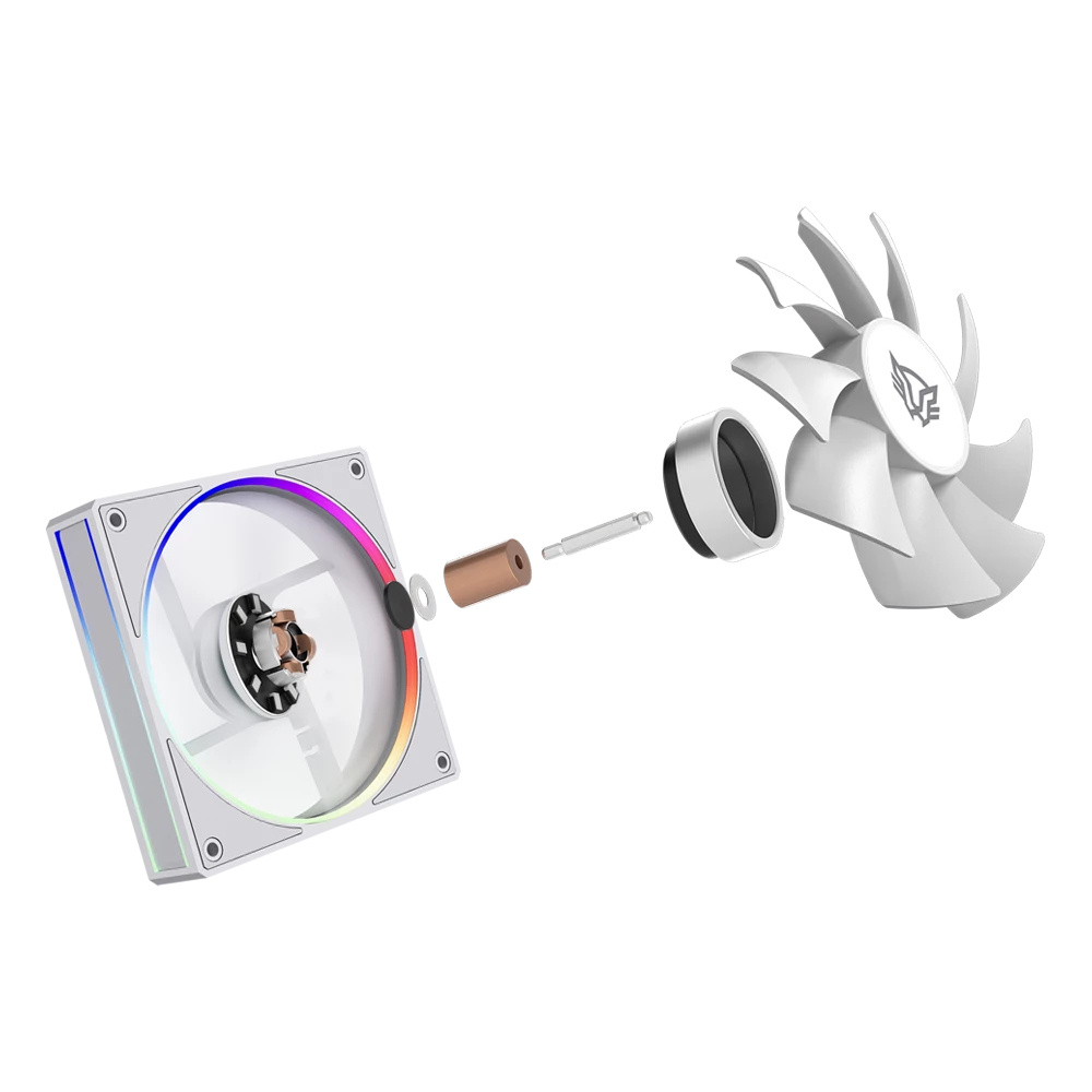 Kit de 3 Ventiladores 120mm Balam Rush EOLOX BORA EXB85R, Sistema en Cadena, Aspas inversas, ARGB, Color Blanco