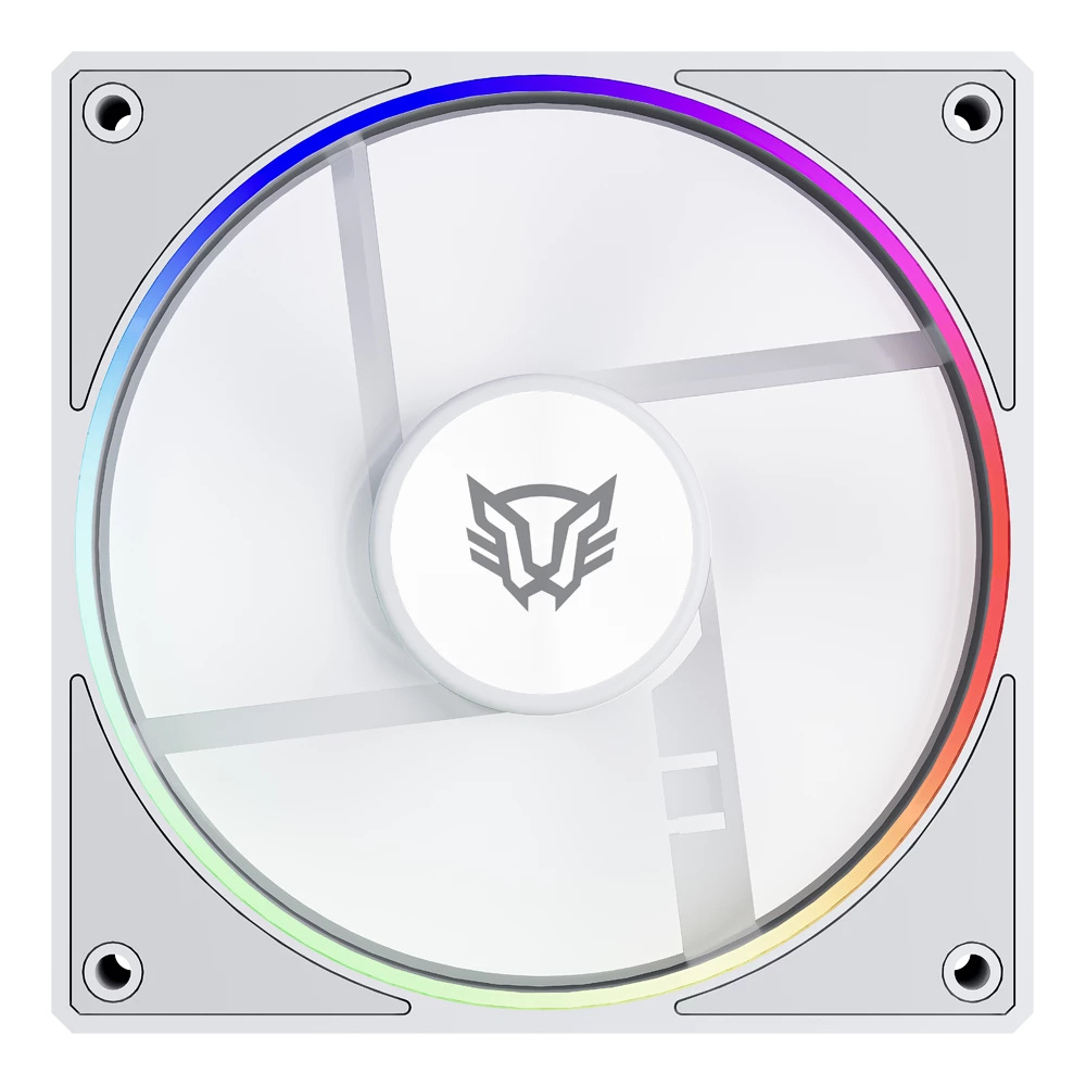 Kit de 3 Ventiladores 120mm Balam Rush EOLOX BORA EXB85R, Sistema en Cadena, Aspas inversas, ARGB, Color Blanco