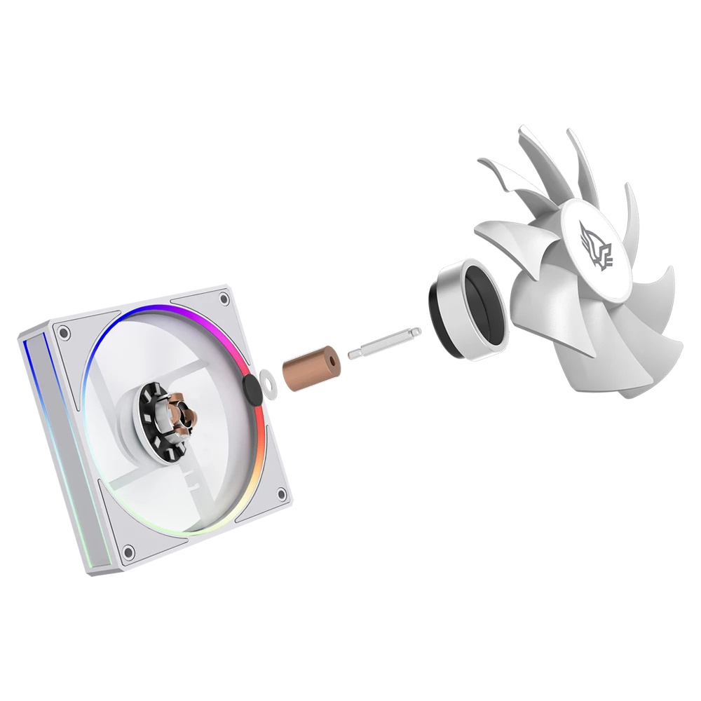 Ventilador 120mm Balam Rush EOLOX BORA EXB85R, Sistema en Cadena, Aspas inversas, ARGB, Color Blanco