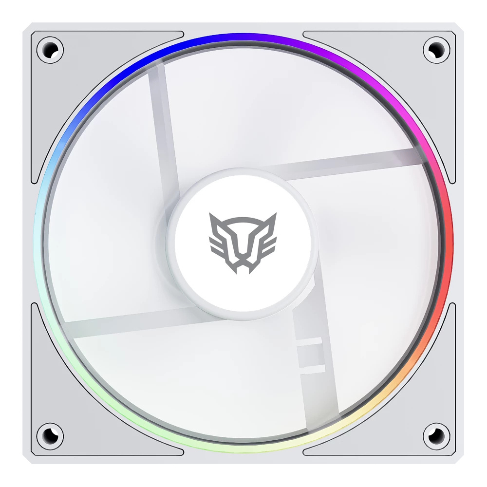 Ventilador 120mm Balam Rush EOLOX BORA EXB85R, Sistema en Cadena, Aspas inversas, ARGB, Color Blanco