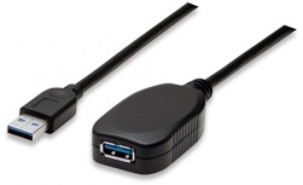 CABLE USB MANHATTAN - 5 M, USB A, USB A, MACHO/HEMBRA, NEGRO, 150712